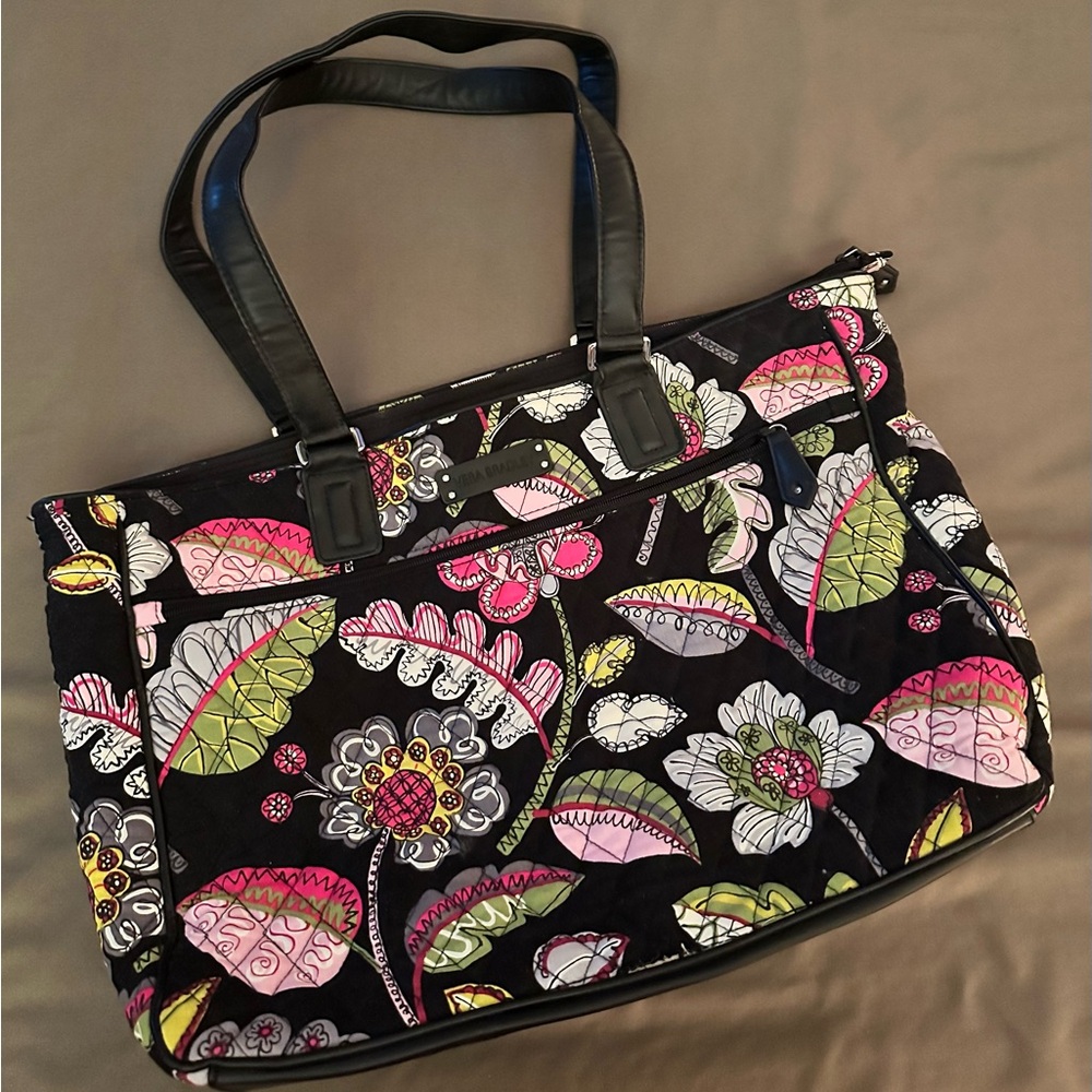 Vera Bradley Laptop Bag Floral Black - Excellent like new condition